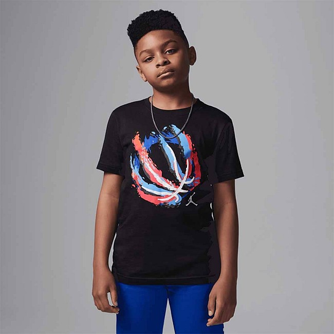 ДЕТСКА ТЕНИСКА ЗА МОМЧЕ NIKE 95D738-023 JORDAN BBALL FIRE SS TEE ЧЕРНА