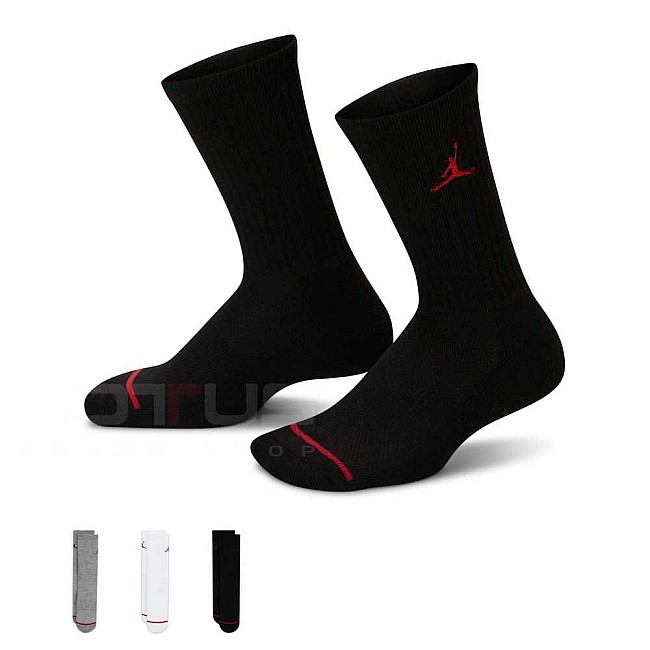 ЧОРАПИ NIKE WJ0010-042 JORDAN JUMPMAN CREW СИВИ/БЕЛИ/ЧЕРНИ