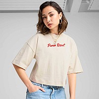 ДАМСКА ТЕНИСКА PUMA 62977687 PREMIUM ESS OVERSIZED GRAPHIC TEE БЕЖОВА