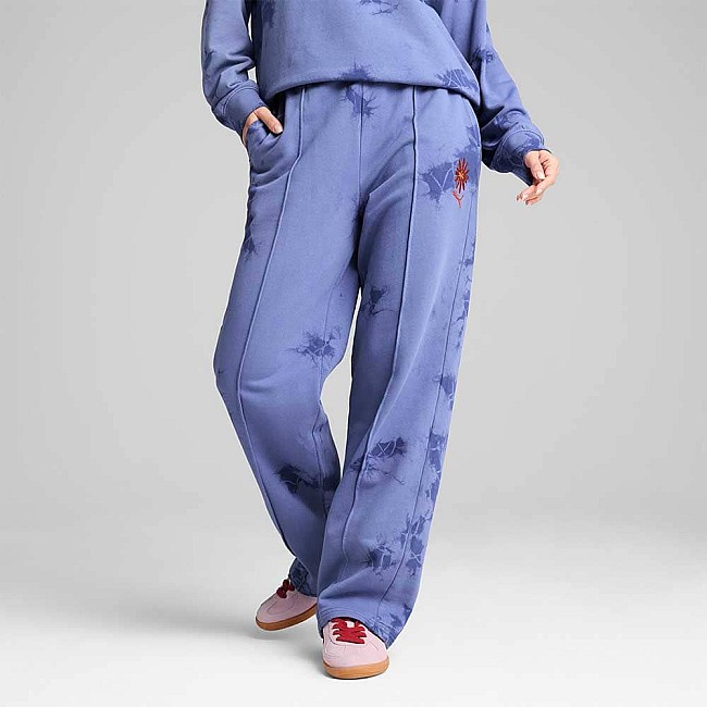 ДАМСКО ДОЛНИЩЕ PUMA 62981846 WARDROBE ESS FLORAL PACK WASHED STRAIGHT SWEATPANTS TR OP СИНЬО