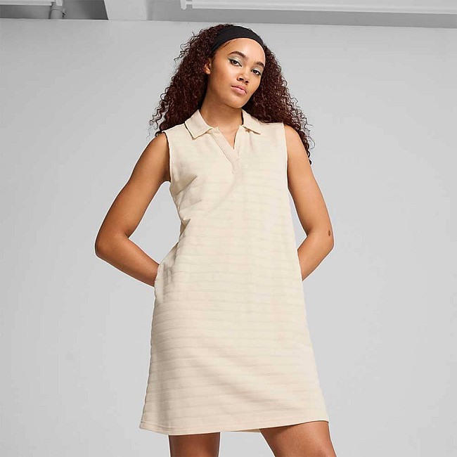 ДАМСКА РОКЛЯ PUMA 68502987 ESS ELEVATED STRUCTURED SLEEVELESS DRESS БЕЖОВА