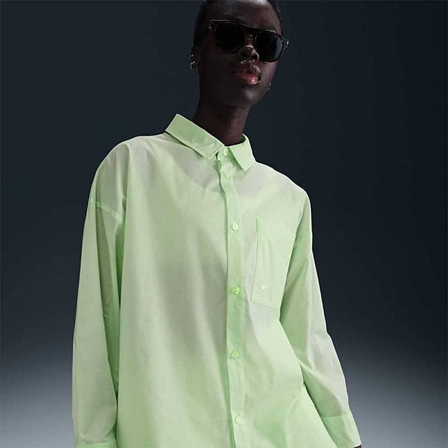 ДАМСКО ГОРНИЩЕ NIKE HJ0715-701 NSW CHLL PPLN LS BTN TOP ЕЛЕКТРИКОВО ЗЕЛЕНО