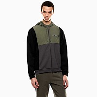 МЪЖКО ГОРНИЩЕ EA7 EMPORIO ARMANI 7M000938-U8100 ATHLETIC COLOUR BLOCK HOODIE FZ NYLON ЗЕЛЕНО/ТЪМНОСИВО