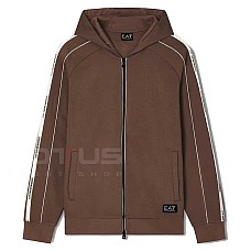 МЪЖКО ГОРНИЩЕ EA7 EMPORIO ARMANI 7M000973-U6063 LOGO SERIES TAPE HOODIE FZ BR КАФЯВО
