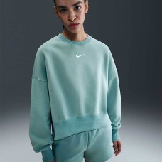 ДАМСКА БЛУЗА NIKE DQ5761-017 NSW PHNX FLC OOS CREW ЗЕЛЕНА
