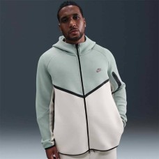 МЪЖКО ГОРНИЩЕ NIKE HV0949-020 TCH FLC FZ WR HOODIE СИВО-ЗЕЛЕНО/БЕЖОВО