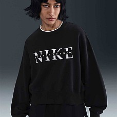 ДАМСКА БЛУЗА NIKE IH4056-010 NSW PHNX FLC CREW GLS ЧЕРНА