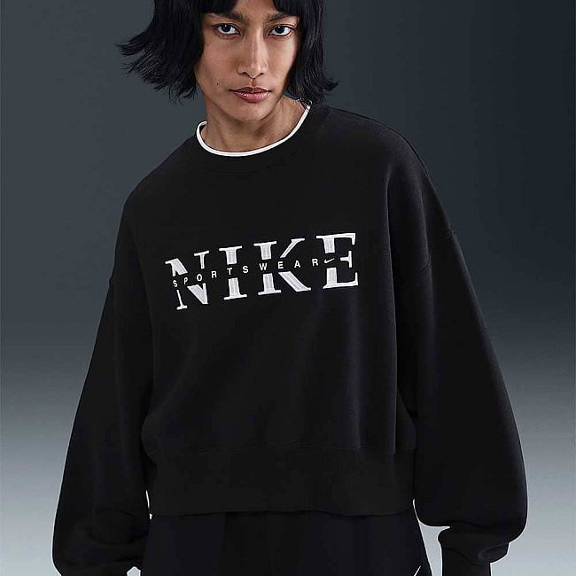 ДАМСКА БЛУЗА NIKE IH4056-010 NSW PHNX FLC CREW GLS ЧЕРНА