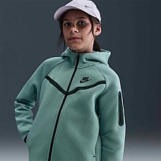 ДЕТСКО ГОРНИЩЕ ЗА МОМИЧЕ NIKE HV8695-017 NSW TCH FLC HD FZ LS PD ЗЕЛЕНО