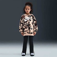 ДЕТСКИ СПОРТЕН ЕКИП ЗА МОМИЧЕ NIKE 36N138-023 FLORAL CAMO CREW LEGGING SET КАФЯВ/ЧЕРЕН