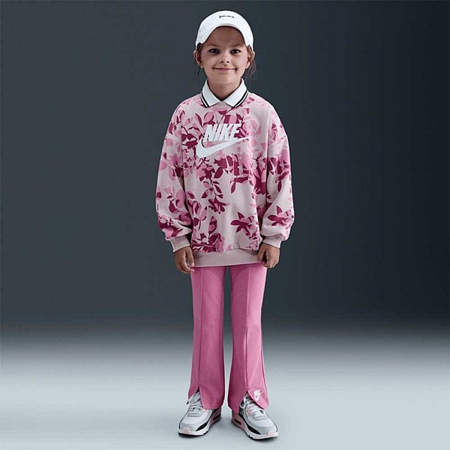 ДЕТСКИ СПОРТЕН ЕКИП ЗА МОМИЧЕ NIKE 36N138-ACG FLORAL CAMO CREW LEGGING SET СИВ/РОЗОВ