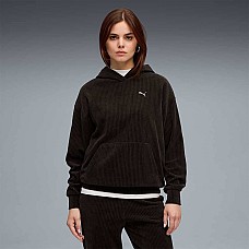 ДАМСКИ СУИТШЪРТ PUMA 68810701 ESS ELEVATED COMFORT VELOUR RIB HOODIE ЧЕРЕН