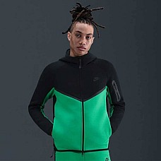 МЪЖКО ГОРНИЩЕ NIKE HV0949-013 TCH FLC FZ WR HOODIE ЧЕРНО/ЗЕЛЕНО МЪЖКО ГОРНИЩЕ NIKE HV0949-013 TCH FLC FZ WR HOODIE ЧЕРНО/ЗЕЛЕНО