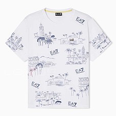 ДАМСКА ТЕНИСКА EA7 EMPORIO ARMANI 7W001021-F0153 COSTA SMERALDA W EMBROIDERY TEE БЯЛА