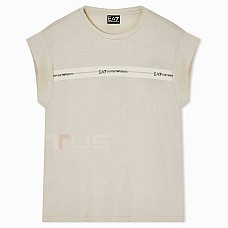 ДАМСКА ТЕНИСКА EA7 EMPORIO ARMANI 7W000958-U1088 LOGO SERIES TAPE W REGULAR TEE SS БЕЖОВА