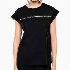 ДАМСКА ТЕНИСКА EA7 EMPORIO ARMANI 7W000958-UC001 LOGO SERIES TAPE W REGULAR TEE SS ЧЕРНА