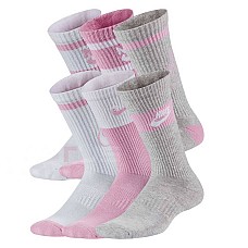 ЧОРАПИ NIKE CK7302-905 ED CSH CREW 6P - 144 GFX2 БЕЛИ/РОЗОВИ/СИВИ