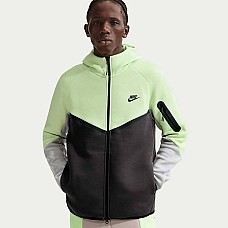 МЪЖКО ГОРНИЩЕ NIKE HV0949-361 TCH FLC FZ WR HOODIE ЕЛЕКТРИКОВО ЗЕЛЕНО/ТЪМНОСИВО