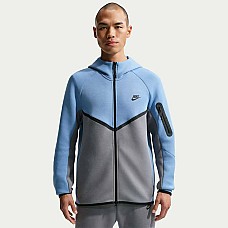 МЪЖКО ГОРНИЩЕ NIKE HV0949-486 TCH FLC FZ WR HOODIE СИНЬО/СИВО