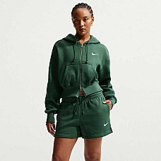 ДАМСКО ГОРНИЩЕ NIKE HV2426-323 NSW PHNX FLC CROP FZ HDY ЗЕЛЕНО
