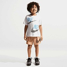 ДЕТСКИ СПОРТЕН ЕКИП ЗА МОМЧЕ NIKE 86N737-X0L NSW ITZ RELAXED JERSEY S БЯЛ/БЕЖОВ