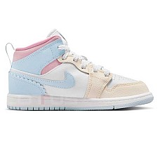 ДЕТСКИ ОБУВКИ ЗА МОМИЧЕ NIKE IB7056-403 JORDAN 1 MID SE PS БЕЛИ/СВЕТЛОСИНИ ДЕТСКИ ОБУВКИ ЗА МОМИЧЕ NIKE IB7056-403 JORDAN 1 MID SE PS БЕЛИ/СВЕТЛОСИНИ