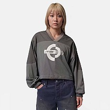ДАМСКА БЛУЗА NIKE IF1077-040 JORDAN BRK LS WOVEN PO GFX СИВО-ЗЕЛЕНА