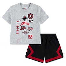 БЕБЕШКИ СПОРТЕН ЕКИП ЗА МОМЧЕ NIKE 75F561-023 JORDAN DYNASTY MESH PATCH SET СИВ/ЧЕРЕН