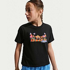 ДЕТСКА ТЕНИСКА ЗА МОМИЧЕ NIKE II9803-010 NSW TEE OC BOXY CAMP ЧЕРНА