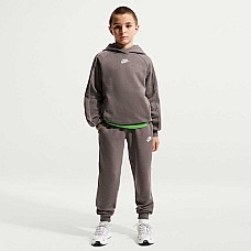 ДЕТСКИ СПОРТЕН ЕКИП ЗА МОМЧЕ NIKE HQ9318-289 NSW CLUB FLC HDY TRACKSUIT СИВО-КАФЯВ