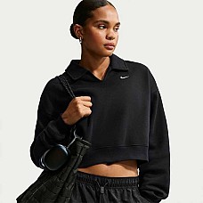 ДАМСКА БЛУЗА NIKE IM8094-001 STDO FLC MW OS CRP POLO ЧЕРНА