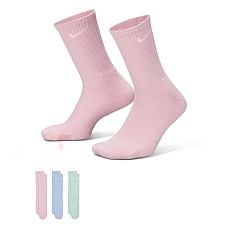 ЧОРАПИ NIKE SX7664-906 EVERYDAY CUSH CREW 3PR - 132 РОЗОВИ/СИНИ/ЗЕЛЕНИ