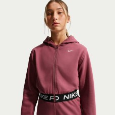 ДЕТСКО ГОРНИЩЕ ЗА МОМИЧЕ NIKE HQ9312-654 PRO DF FZ FLC HDY ПЕПЕЛЯВО РОЗОВО