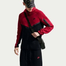 МЪЖКО ГОРНИЩЕ NIKE HV0949-608 TCH FLC FZ WR HOODIE ЧЕРВЕНО/ЧЕРНО