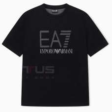 МЪЖКА ТЕНИСКА EA7 EMPORIO ARMANI 7M002204-UC001 LOGO SERIES M TEE JACQUARD BIG LOGO SS ЧЕРНА