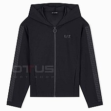 ДАМСКО ГОРНИЩЕ EA7 EMPORIO ARMANI 7W001382-UC001 LOGO SERIES W HOODIE FZ TAPE ЧЕРНО