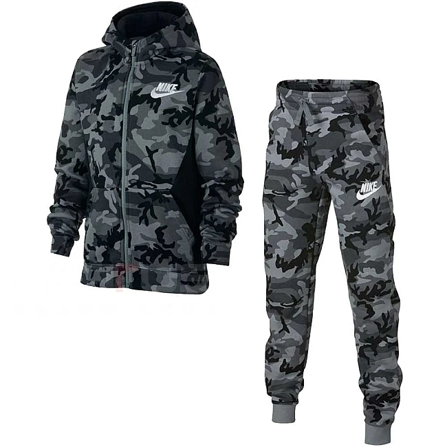 ДЕТСКИ СПОРТЕН ЕКИП NIKE NSW TRK SUIT CLUB FLEECE AOP GREY