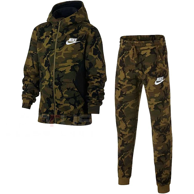 ДЕТСКИ СПОРТЕН ЕКИП NIKE NSW TRK SUIT CLUB FLEECE AOP OLIVE