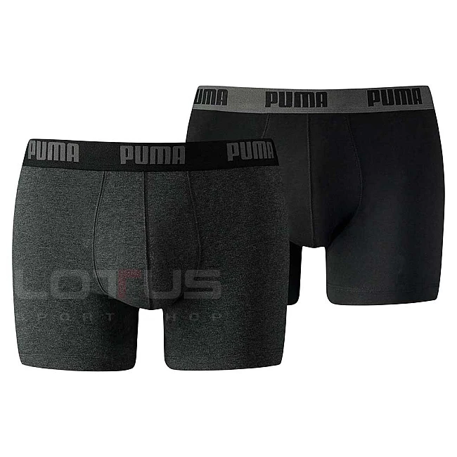 МЪЖКИ БОКСЕРИ PUMA BASIC BOXER 2P GREY/BLACK