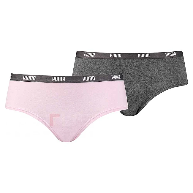 ДАМСКИ БИКИНИ PUMA ICONIC HIPSTER 2P BOXER PINK/ANTHRACITE