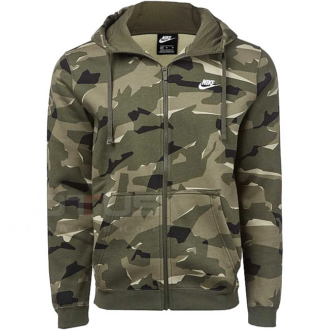 МЪЖКО ГОРНИЩЕ NIKE NSW CLUB CAMO HOODIE FZ BB KHAKI