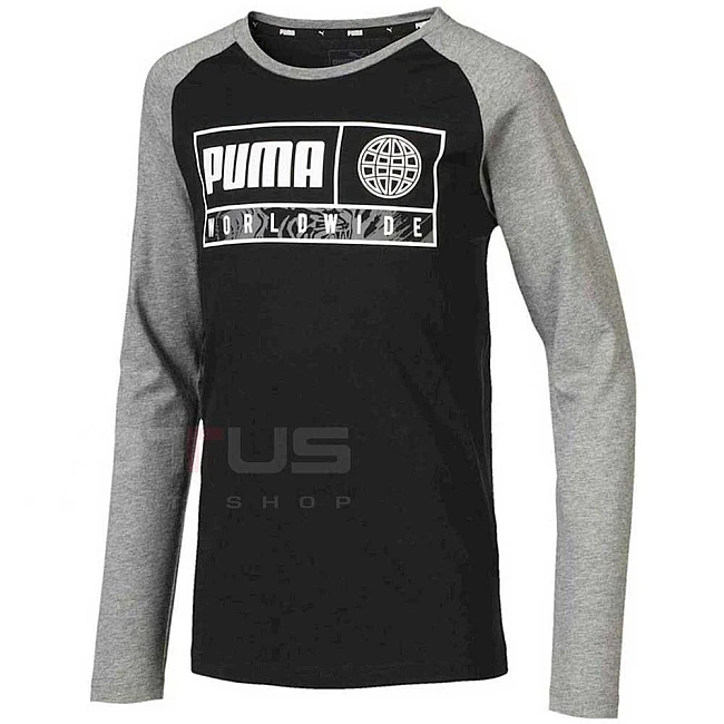 ДЕТСКА БЛУЗА PUMA ALPHA GRAPHIC LONGSLEEVE TEE BLACK