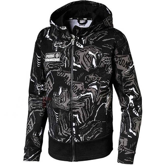 ДЕТСКО ГОРНИЩЕ PUMA ALPHA AOP SWEAT JACKET FL B BLACK