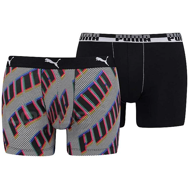 МЪЖКИ БОКСЕР PUMA BASIC BOXER 2P AOP BOXER NAVY/RED