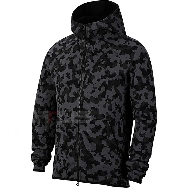 МЪЖКО ГОРНИЩЕ NIKE NSW TCH FLC HOODIE FZ AOP BLACK/CAMO