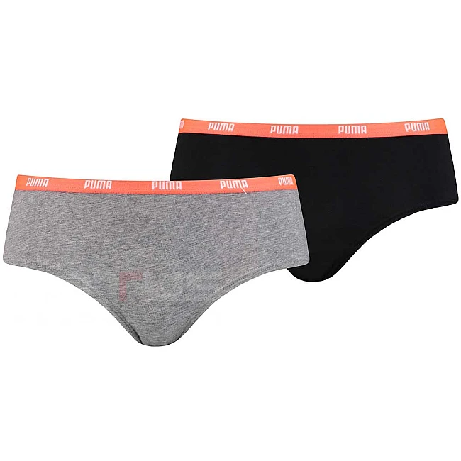 ДАМСКИ БИКИНИ PUMA ICONIC HIPSTER 2P BOXER GREY/BLACK