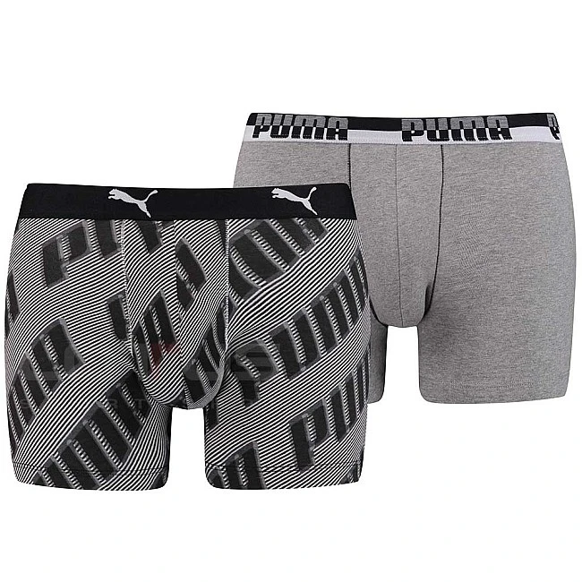 МЪЖКИ БОКСЕР PUMA BASIC BOXER 2P AOP BOXER BLACK