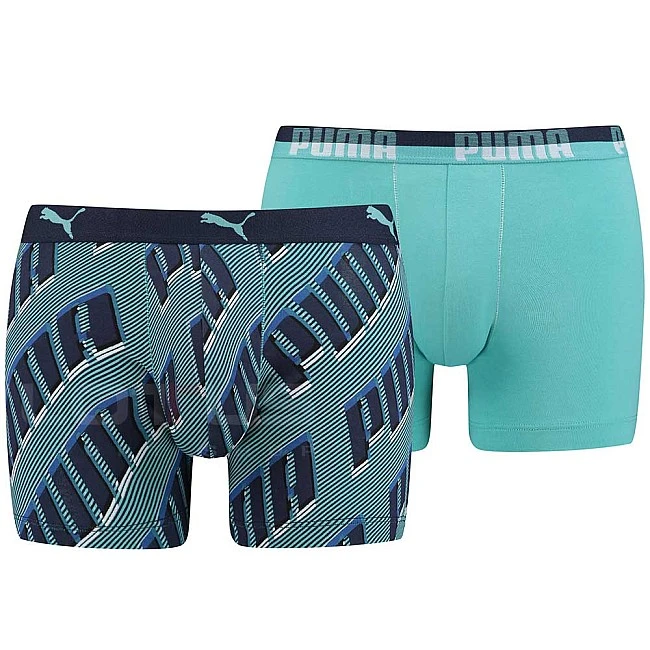 МЪЖКИ БОКСЕР PUMA BASIC BOXER 2P AOP BOXER NAVY/AQUA