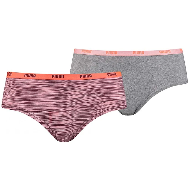 ДАМСКИ БИКИНИ PUMA HIPSTER 2P PACKED BOXER PINK/GREY