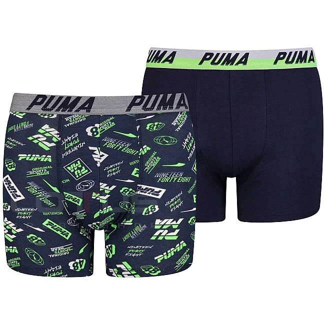 ДЕТСКИ БОКСЕР PUMA BOXER 2P SEASONAL BOXER NAVY/GREEN